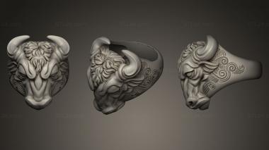 Jewelry rings Bull ring 3d model